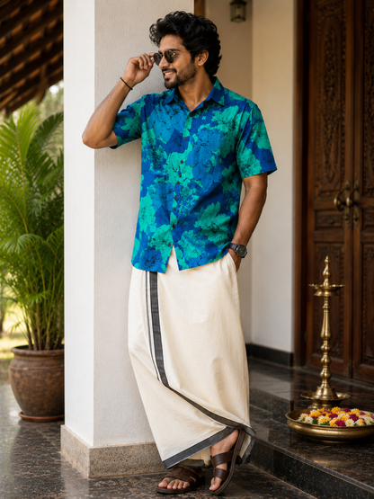 Hand Block Printed Floral Shirt