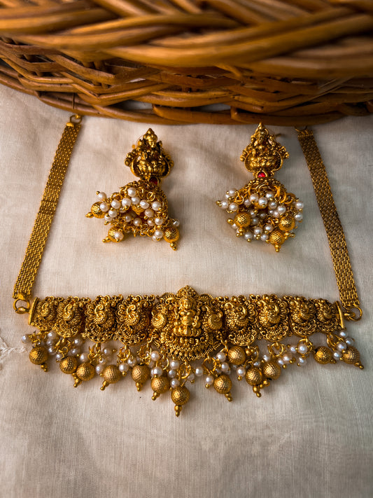 Pearl Nagas Necklace & Earring Set