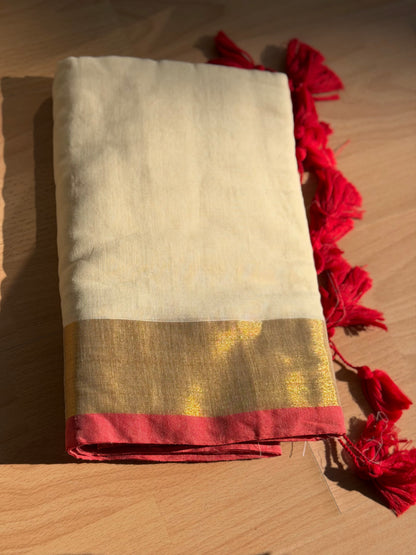 Red Mul Cotton Saree
