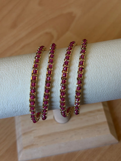 Ruby stone Bangles Set