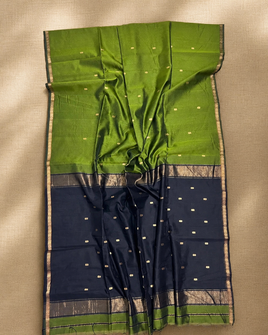 Pre- Book for Green Maheshwari silk cotton Saree.