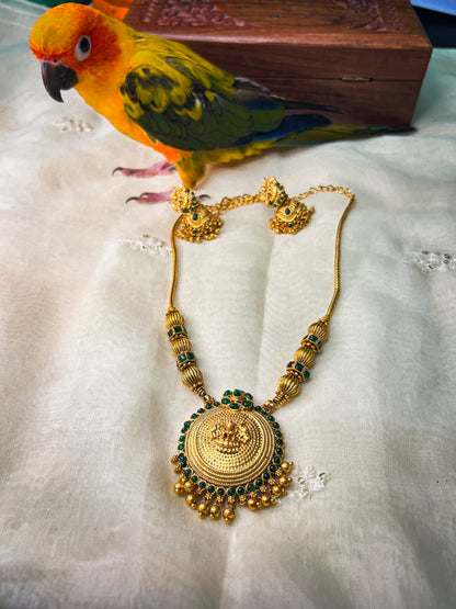 Green Manjari Necklace & Earring Set