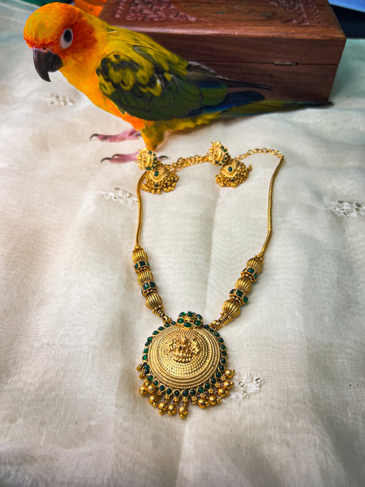 Green Manjari Necklace & Earring Set