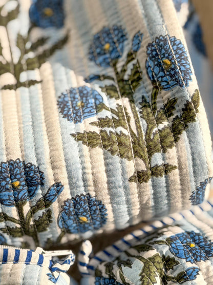 Coastal Blue Floral Pouch Set