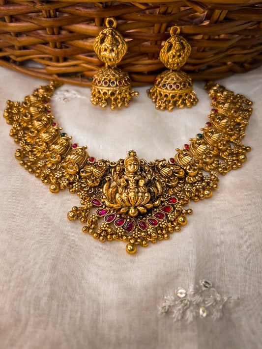 Lakshmi Choker Necklace & Earring Set