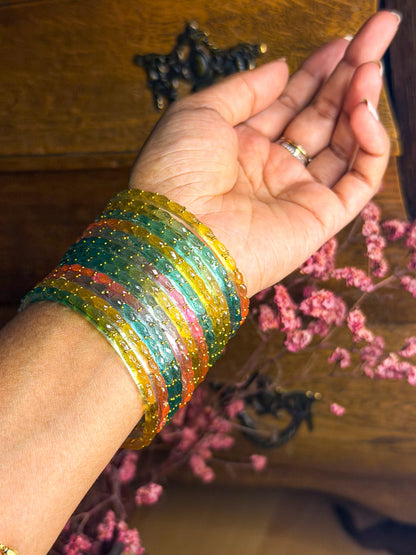 Rainbow Color Raindrop Bangles