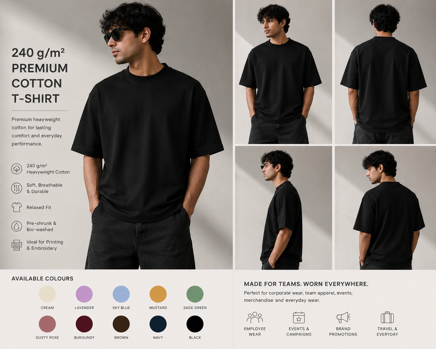 T-shirt Plain - 240 g/m²