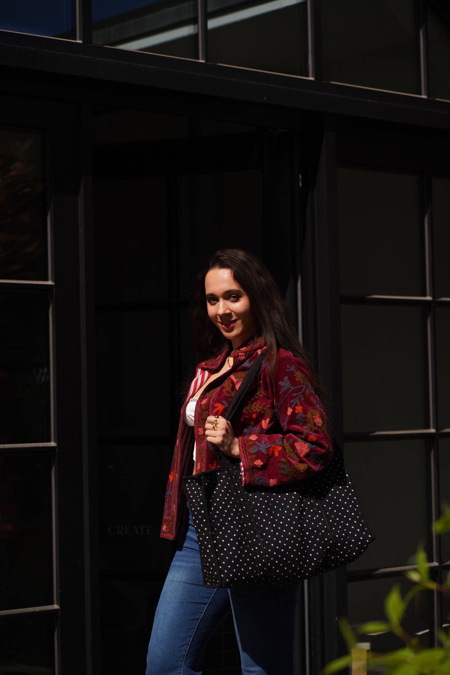 Maroon Muse Velvet Suzani Jacket