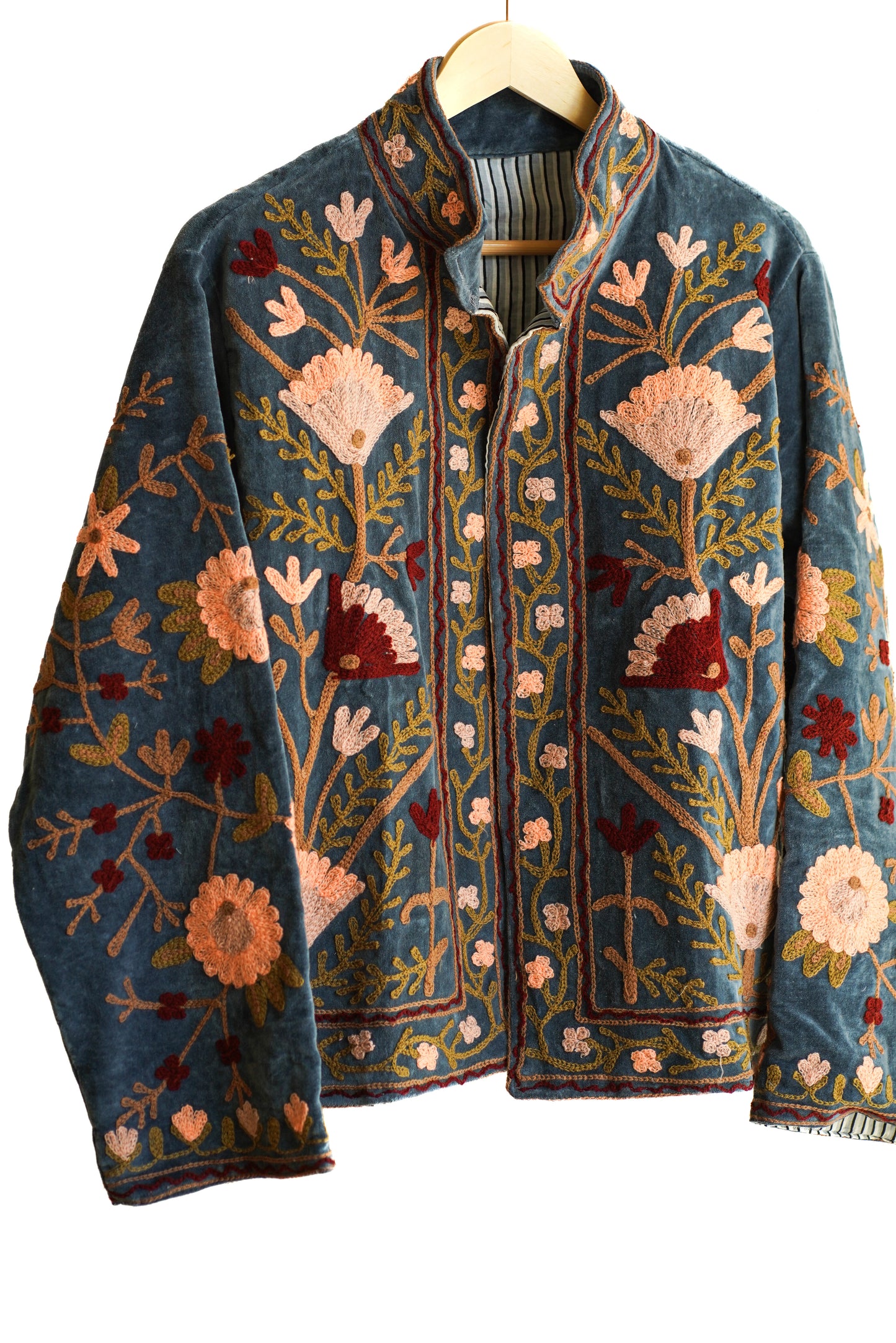 Blue Meadow Velvet Suzani Jacket