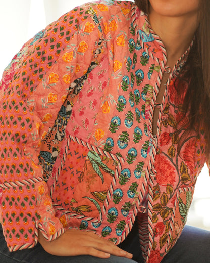 Peach Bloom – Reversible Quilted Jacket