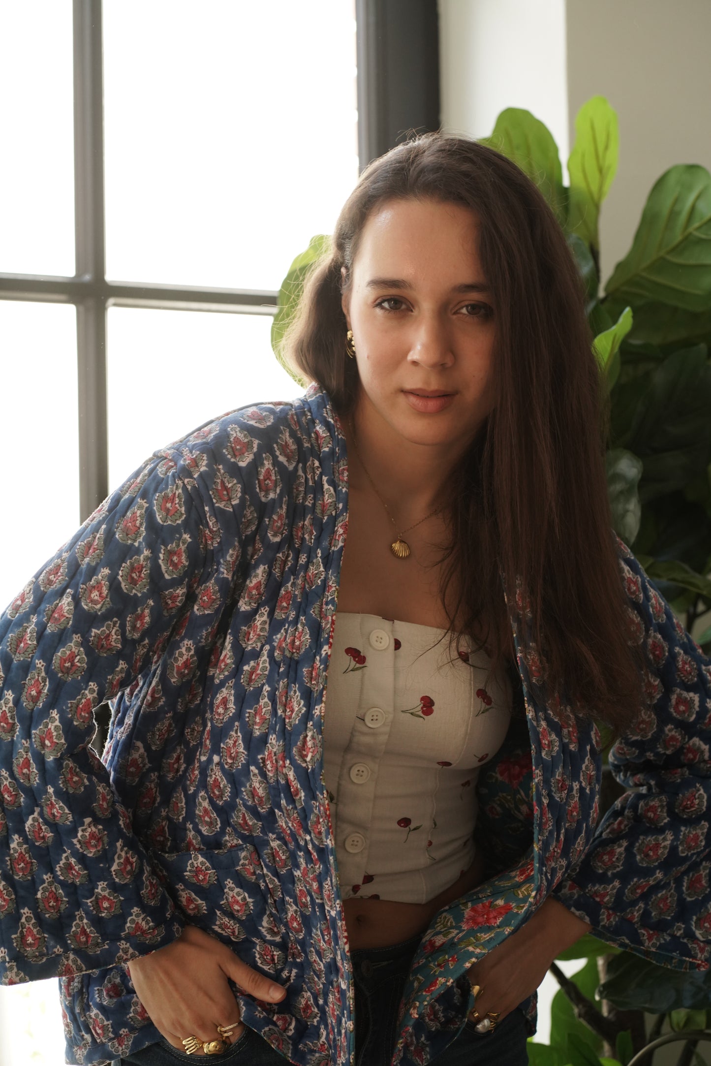 Peacock Mist – Reversible Quilted Jacket