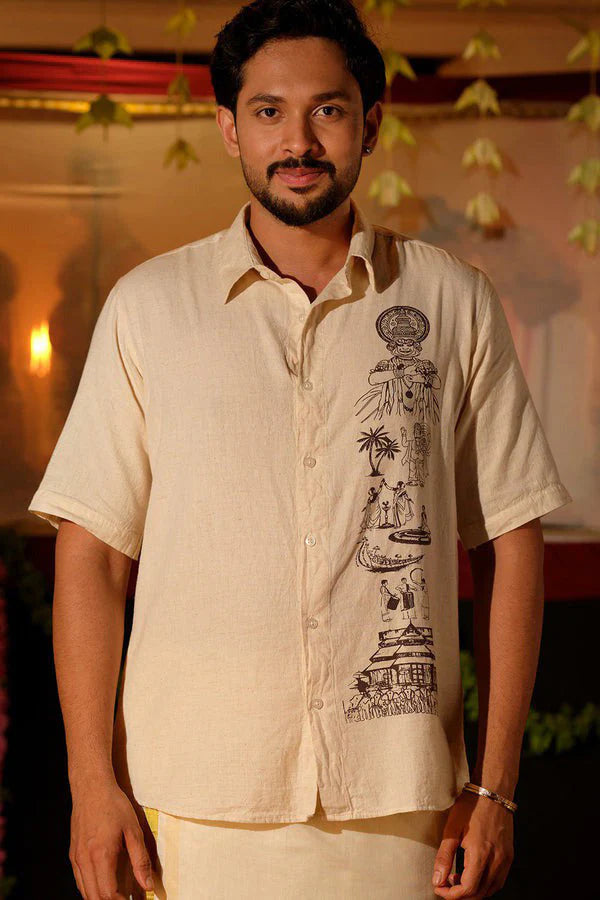 Keraleeyam Hand Block Printed Half Sleeve Shirt
 - Limited Stock